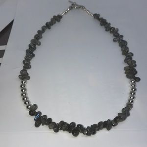 Labradorite gemstone teardrop with stainless stl